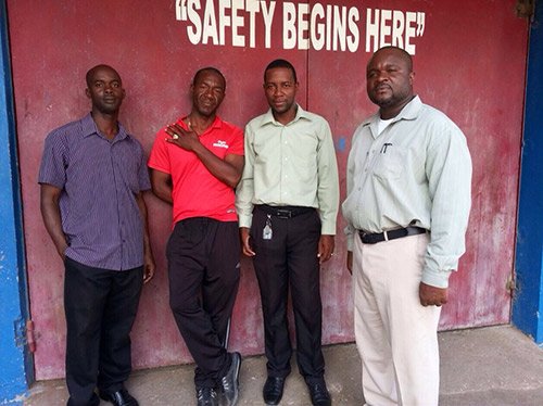 Coaching Staff - Left to right Nigel Webb, Devon Anderson, Patrick Holness and Dennis Davis