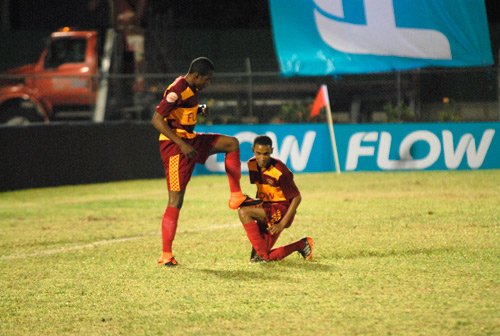 Jourdaine Fletcher receiving the Royal Treament after scoring one of his three goals