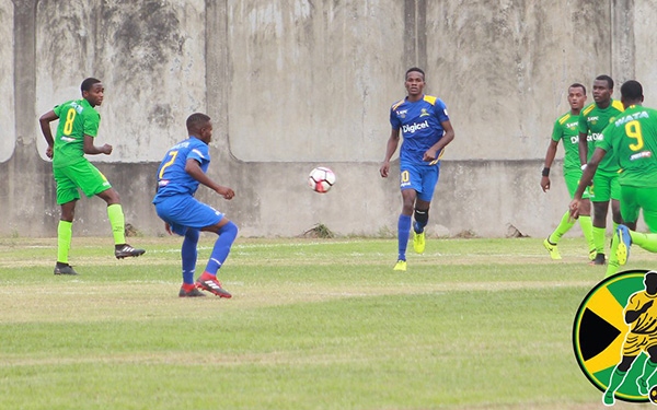 St. Jago vs Denham Town action at Prison Oval